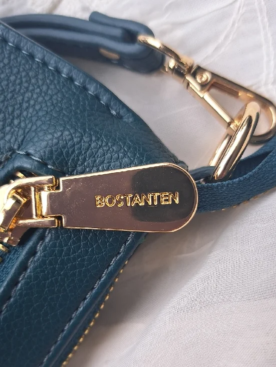 Hand Painted Teal Free Form Designer Crossbody Clutch - Picture 16 of 17